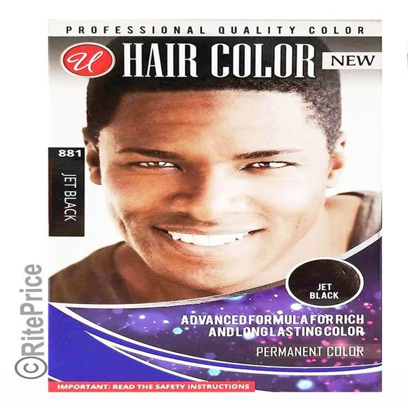 Men's Hair Color Jet Black Advanced Formula Professional Quality (2 Pack) - Picture 6 of 11